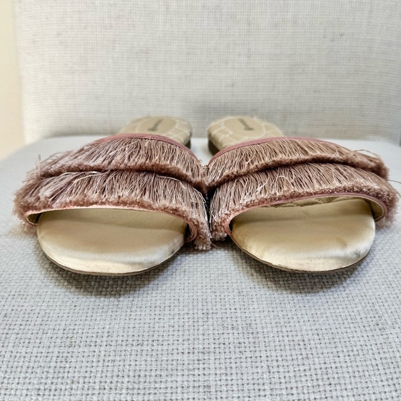 BIRDIES The Sparrow Blush Pink Fringe Slides Sandals Size 11 - Picture 7 of 16